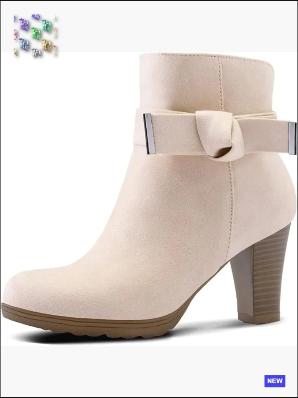 Women's Chunky Heel Zipper Ankle Booties - Stacked Heel Boots
